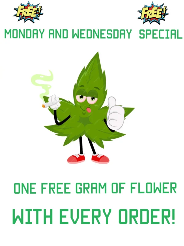 1 FREE GRAM OF FLOWER