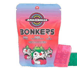 3000MG BONKERS GUMMIES (AMAZEBALLS) - BLUE RASPBERRY & WATERMELON