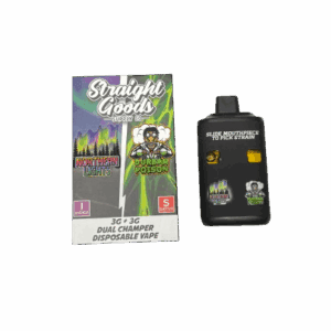 STRAIGHT GOODS 6 GRAM DUEL CHAMBER DISPOSABLE VAPE PEN - NORTHERN LIGHTS X DURBAN POISON