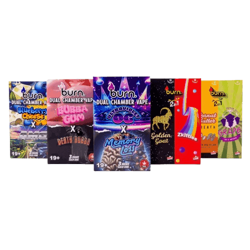 BURN LIFESTYLE CO - 6 GRAM DUAL CHAMBER DISPOSABLE VAPE - BLUE CANDY + PINK KUSH - Image 2