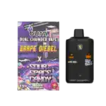 BURN LIFESTYLE CO - 6 GRAM DUAL CHAMBER DISPOSABLE VAPE - GRAPE DIESEL + SOUR SPACE CANDY