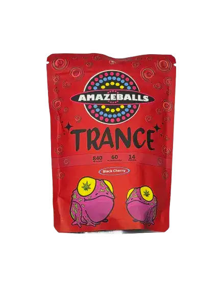 AMAZEBALLS TRANCE GUMMIES - 840MG THC - BLACK CHERRY