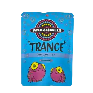 AMAZEBALLS TRANCE GUMMIES - 840MG THC - BLUE RASPBERRY