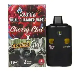 BURN LIFESTYLE CO - 6 GRAM DUAL CHAMBER DISPOSABLE VAPE - CHERRY CBD X GORILLA GLUE