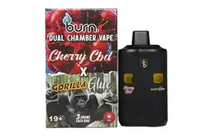 BURN LIFESTYLE CO - 6 GRAM DUAL CHAMBER DISPOSABLE VAPE - CHERRY CBD X GORILLA GLUE