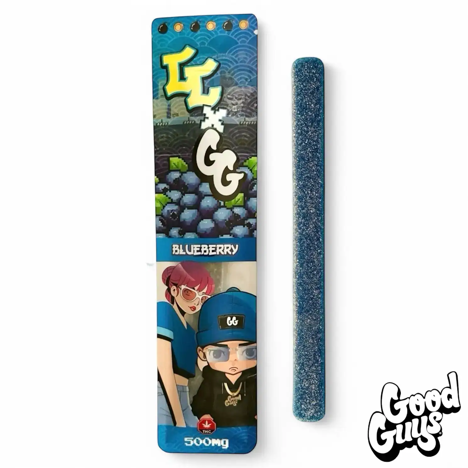 GOOD GUYS X CANDY CARTEL SOUR GUMMY STRIP - BLUE RASPBERRY (500MG THC) - Image 5