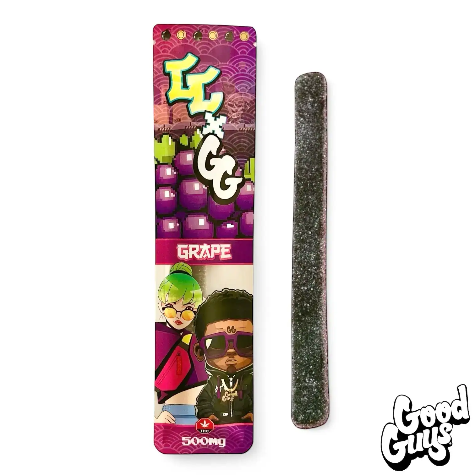 GOOD GUYS X CANDY CARTEL SOUR GUMMY STRIP - BLUE RASPBERRY (500MG THC) - Image 2