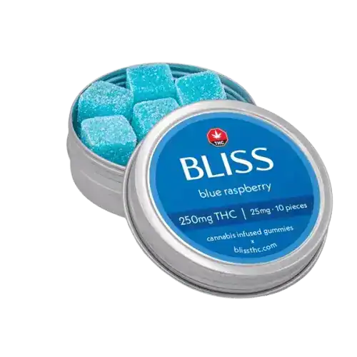 BLISSEDIBLES250MGBLUERASPBERRY BLISS - BLUE RASPBERRY - PREMIUM INFUSED GUMMIES - 250MG THC