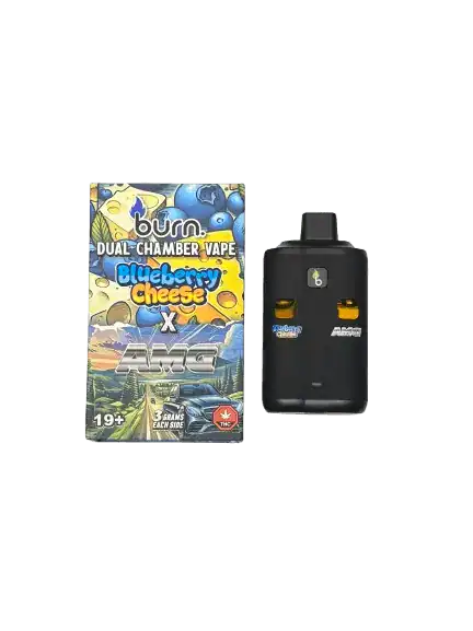 BURN LIFESTYLE CO - 6 GRAM DUAL CHAMBER DISPOSABLE VAPE - BLUEBERRY CHEESE + AMG