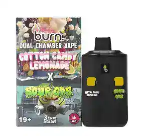 BURN6GRAMVAPECOTTONCANDYLEMONADESOURGAS BURN LIFESTYLE CO - 6 GRAM DUAL CHAMBER DISPOSABLE VAPE - COTTON CANDY LEMONADE X SOUR GAS