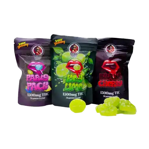 MamaAnnesEdiblesTHCCOLLAGE MAMA ANNES - 1500MG THC GUMMIES - KEY LIME
