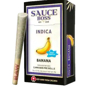 SAUCE BOSS - LIVE RESIN/LIQUID DIAMOND INFUSED PREROLLS - BANANA