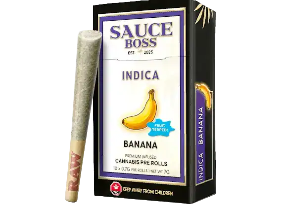 SAUCE BOSS - LIVE RESIN/LIQUID DIAMOND INFUSED PREROLLS - BANANA