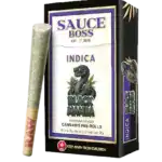 SAUCE BOSS - LIVE RESIN/LIQUID DIAMOND INFUSED PREROLLS - BLACK MAMBA
