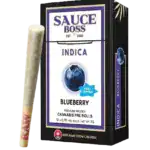 SAUCE BOSS - LIVE RESIN/LIQUID DIAMOND INFUSED PREROLLS - BLUEBERRY