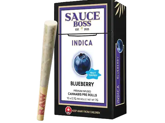 SAUCE BOSS - LIVE RESIN/LIQUID DIAMOND INFUSED PREROLLS - BLUEBERRY