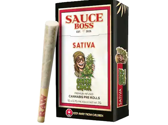 SAUCE BOSS - LIVE RESIN/LIQUID DIAMOND INFUSED PREROLLS - MANGO - Image 2