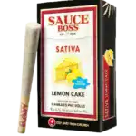 SAUCE BOSS - LIVE RESIN/LIQUID DIAMOND INFUSED PREROLLS - LEMON CAKE