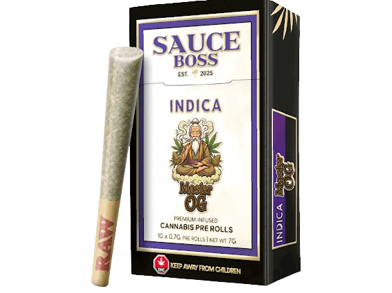 SAUCE BOSS - LIVE RESIN/LIQUID DIAMOND INFUSED PREROLLS - MASTER OG
