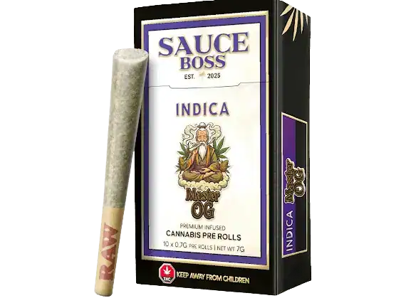 SAUCEBOSSMASTEROGINDICA SAUCE BOSS - LIVE RESIN/LIQUID DIAMOND INFUSED PREROLLS - MASTER OG