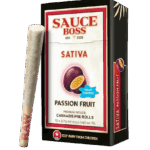 SAUCE BOSS - LIVE RESIN/LIQUID DIAMOND INFUSED PREROLLS - PASSION FRUIT
