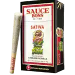 SAUCE BOSS - LIVE RESIN/LIQUID DIAMOND INFUSED PREROLLS - SOUR DIESEL