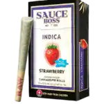 SAUCE BOSS - LIVE RESIN/LIQUID DIAMOND INFUSED PREROLLS - STRAWBERRY
