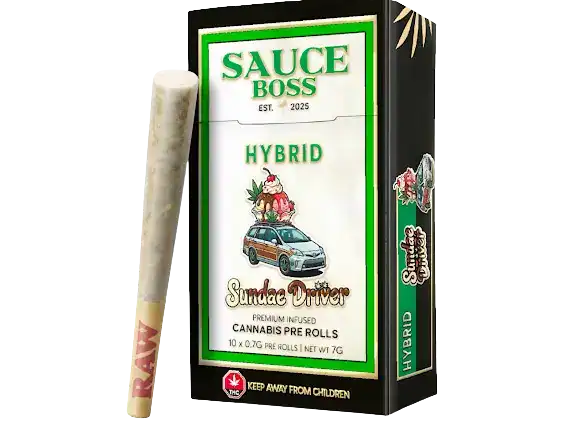 SAUCE BOSS - LIVE RESIN/LIQUID DIAMOND INFUSED PREROLLS - PINEAPPLE EXPRESS - Image 2