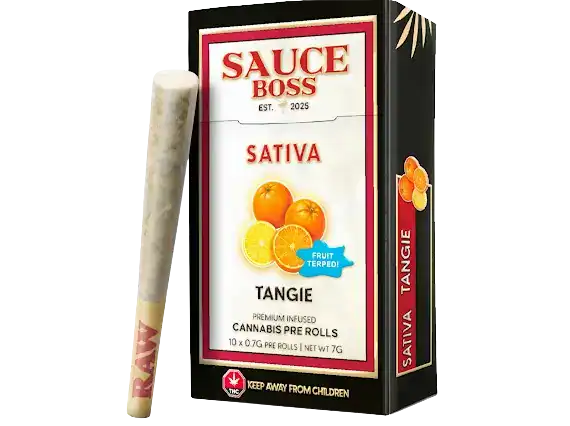 SAUCE BOSS - LIVE RESIN/LIQUID DIAMOND INFUSED PREROLLS - TANGIE