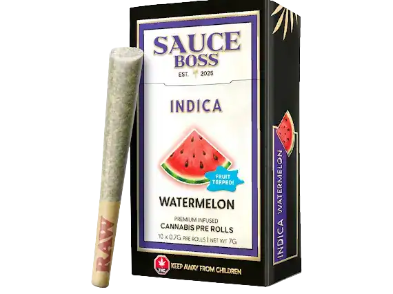 SAUCE BOSS - LIVE RESIN/LIQUID DIAMOND INFUSED PREROLLS - WATERMELON